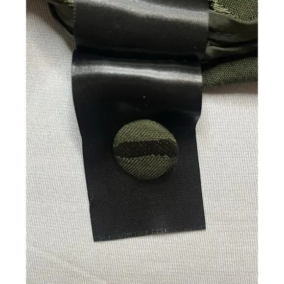 H&M Trend Khaki Green Silky Palm Leaf Print Kimono Long Jacket Sz M - Picture 10 of 10